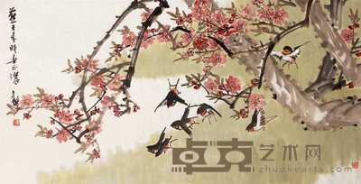 张继馨 花卉 镜心 70×137cm